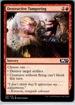 Destructive Tampering - 141 - Core Set 2021 - Magic MTG - NM - B3G1 - Image 1