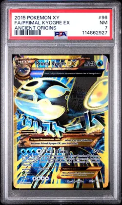 2015 Pokemon XY Ancient Origins Primal Kyogre 96/98 PSA 7 - Image 1