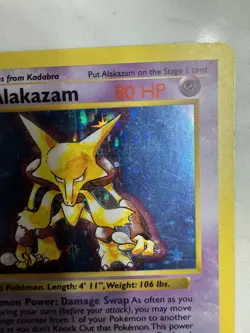 Alakazam Holo MP 001/102 Unlimited Edition Shadowless Base Set Pokemon Original - Image 1