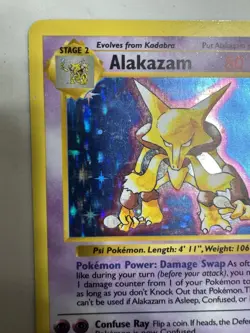 Alakazam Holo MP 001/102 Unlimited Edition Shadowless Base Set Pokemon Original - Image 2