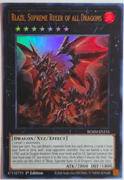 Yugioh Blaze, Supreme Ruler of All Dragons BLMM-EN155 Ultra Rare 1st Edition - Image 1