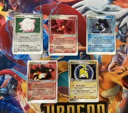 Pokemon Ex E Reader 5 Card Lot - Typhlosion Raichu Lapras Magmar Chansey - Image 1