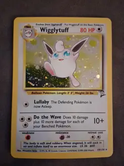 Pokemon TCG Wigglytuff Base Set 2 Holo Unlimited Rare Card 19/130 Near Mint - Image 1