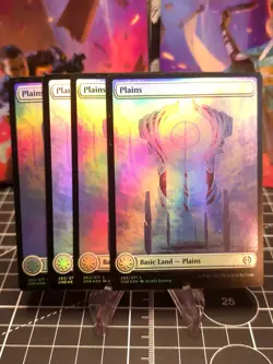 SET 4X MTG Magic the Gathering Plains (262/530) Phyrexia All Will Be One LP FOIL - Image 1