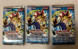 Yugioh Legend of Blue Eyes White Dragon Sealed Booster Pack Unlimited English x3 - Image 1