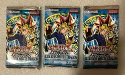 Yugioh Legend of Blue Eyes White Dragon Sealed Booster Pack Unlimited English x3 - Image 4