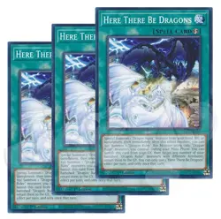 Yugioh - Here There Be Dragons x 3 - 1st Edition NM - Plus Free Holo Card - Image 1