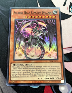 YUGIOH Ancient Gear Reactor Dragon CR04-AE018 SUPER RARE NM - Asian-English - Image 1