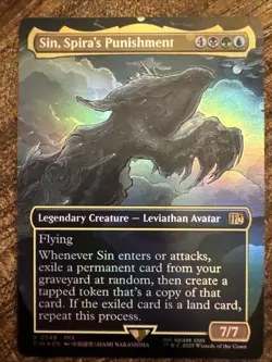 Sin, Spira's Punishment Borderless FOIL NM FINAL FANTASY Magic the Gathering MTG - Image 1