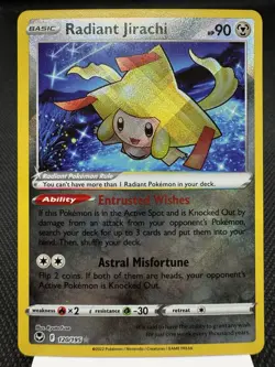 Rariant Jirachi 120/195 - Radiant Rare - Silver Tempest Pokemon Card MINT - Image 1