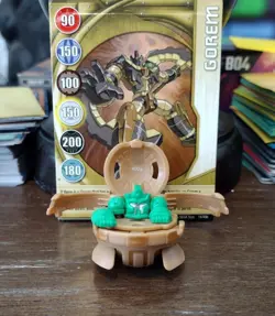 Bakugan Subterra Hammer Gorem 400G Tan Battle Brawlers W/Card! - Image 1