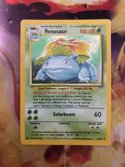 Venusaur 15/102 Base Set Holo Rare 1999 WOTC Pokemon Card TCG - Image 3