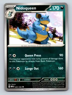 Nidoqueen HP 170 Queen Press Lunge Out Rarity Blue Pokemon Card - Image 1
