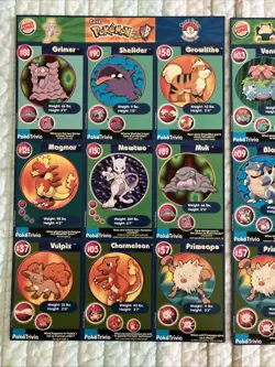 Lot of 12 1999 Burger King Pokemon Cards Movie Master Trainter Uncut Sheets - Image 1