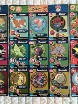 Lot of 12 1999 Burger King Pokemon Cards Movie Master Trainter Uncut Sheets - Image 4
