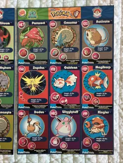 Lot of 12 1999 Burger King Pokemon Cards Movie Master Trainter Uncut Sheets - Image 5
