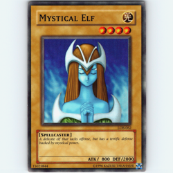 Yugioh Mystical Elf LOB-EN062 Unlimited Super Rare Holo - LP - Image 1