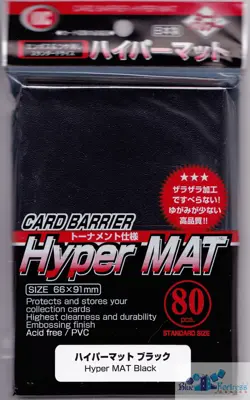 80 KMC Hyper Mat Black DECK PROTECTOR CARD BARRIER SLEEVES FOR MTG POKEMON - Image 1