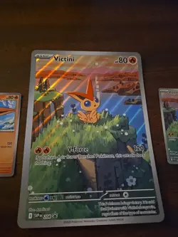 Pokemon Victini Promo Illustration Rare SVP 208 & 012/086 Trading Card Set - Image 3