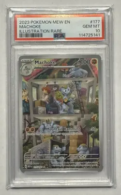 2023 Pokemon Machoke Illustration Rare Card 177/165 Mew-EN 151 PSA 10 - Image 1