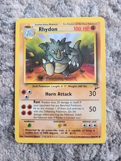 Rhydon Pokemon TCG Card Base Set 2 Unlimited 59/130 Non-Holo Uncommon LP-NM - Image 5