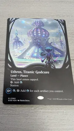 Uthros, Titanic Godcore (Borderless) (Galaxy Foil) Edge of Eternities Foil - Image 1