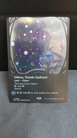 Uthros, Titanic Godcore (Borderless) (Galaxy Foil) Edge of Eternities Foil - Image 1