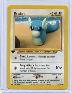 Pokemon Neo Destiny 1st Edition Dratini #063/105 Common Vintage - Image 1