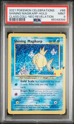 2021 POKEMON CELEBRATIONS CLASSIC COLLECTION 66 SHINING MAGIKARP-HOLO PSA 9 - Image 1