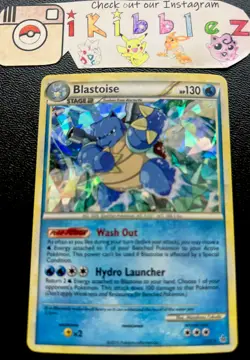 Blastoise 13/95 Shatter Holo Foil Bleed Pokemon Card. Free Tracked Shipping. NM - Image 2