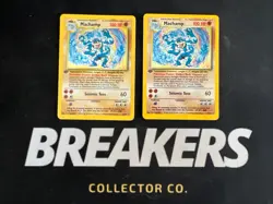 1999 Base Set Vintage Pokemon 2 Card Lot: Holo 1st Edition Machamp 8/102 x2 - Image 1