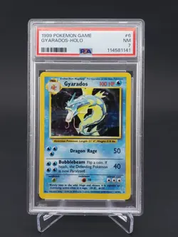PSA 7 Gyarados Base Set 6/102 Pokemon TCG Card Holo Rare WOTC Vintage 1999 - Image 1
