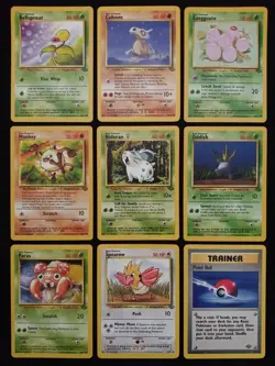 1999 Jungle Pokemon Cards Lot Of 9 All Regular Commons LP Vintage - Image 1
