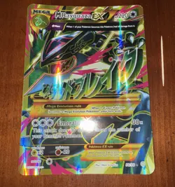 Pokemon Card Mega M Rayquaza EX 98/98 Ancient Origins Full Art Gold JUMBO LP-MP - Image 1