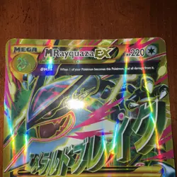 Pokemon Card Mega M Rayquaza EX 98/98 Ancient Origins Full Art Gold JUMBO LP-MP - Image 2