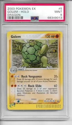 PSA 9 Golem Holo #5/97 EX Dragon Rare Pokemon Card 2003 - Image 1