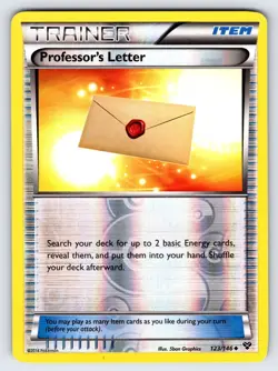 Professor's Letter 123/146 2014 XY Base Set Pokemon Card Reverse Holo Trainer Lp - Image 1