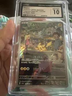 Pikachu 173/165 AR Japanese 151 Pokemon Card CGC 10 Gem Mint Art Rare - Image 1