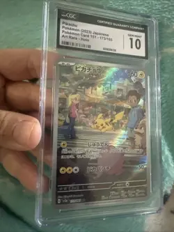 Pikachu 173/165 AR Japanese 151 Pokemon Card CGC 10 Gem Mint Art Rare - Image 2