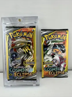 2x 2019 Pokemon 3 Card Booster Packs Sun & Moon COSMIC ECLIPSE Sealed with/ Case - Image 1