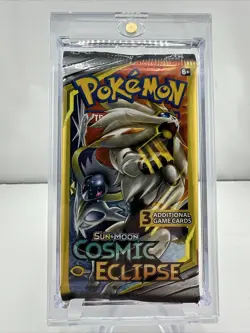 2x 2019 Pokemon 3 Card Booster Packs Sun & Moon COSMIC ECLIPSE Sealed with/ Case - Image 4