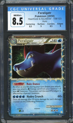 CGC 8.5 Feraligatr PRIME HG & SS 108/123 Holo Pokemon Card B14 - Image 1