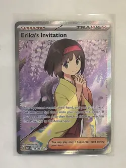 Pokemon TCG Erika's Invitation Scarlet & Violet Holo Ultra Rare Card 196/165 - Image 1