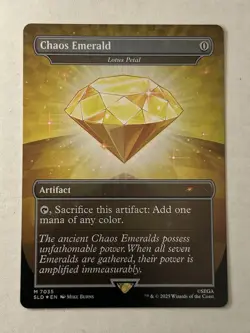 💥IN HAND MTG Secret Lair Sonic YELLOW FOIL Chaos Emerald Lotus Petal SSP💥 - Image 2
