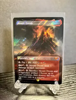 MTG- LOTR-Lord of the Rings - Mount Doom - Borderless Surge Foil #754 - Magic - Image 1