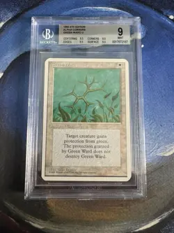 MTG Graded BGS 9 Green Ward 4th Edition Alpha Cut Corners MINT - Image 1