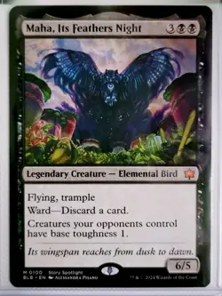 MTG Maha, Its Feathers Night Bloomburrow (BLB) #0100 NM Regular Mythic - Image 1