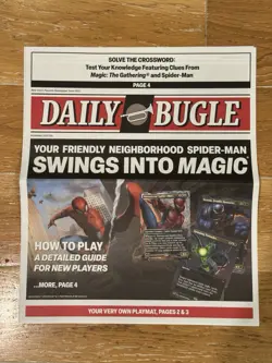 2025 SDCC Marvel Magic The Gathering Spider-Man Daily Bugle Newspaper Playmat - Image 1