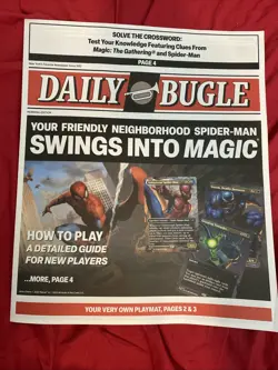 2025 SDCC Marvel Magic The Gathering Spider-Man Daily Bugle Newspaper Playmat - Image 1
