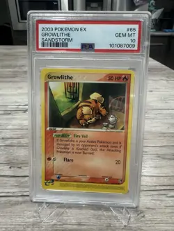 PSA 10 - 2003 EX Sandstorm Growlithe 65/100 Pokemon Card Gem Mint - Image 1